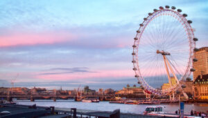 London Eye at sunset